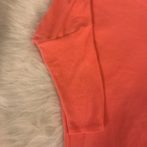 Pink/Salmon Ribbed Sleeve + Waist Sweater - Picture 2 of 4